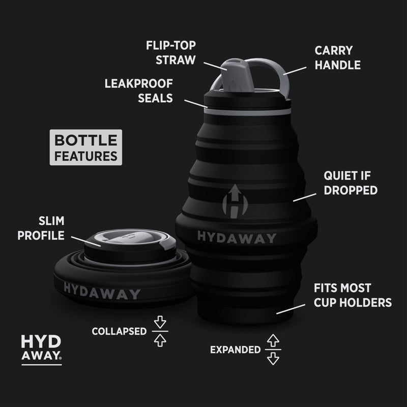 HYDAWAY 17oz Collapsible Water Bottle - BPA-Free, Leakproof, Lightweight, and Space-Saving - Perfect for Travel, Hiking, and Everyday Hydration - Image 5